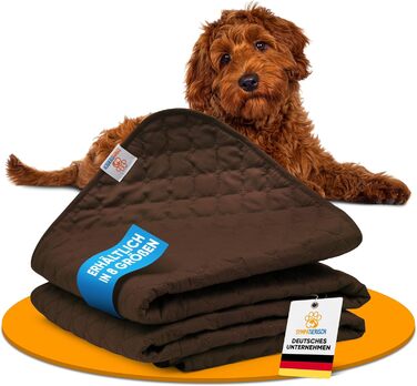 Водонепроникний плед для собак SympaTierisch - захист дивану та ліжка - антиковзаюча підстилка для собак, великих розмірів, придатний для прання - Колір: Коричневий, 150 x 130 см