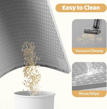 Килимок для котячого туалету Bartuke Katzenklo Matte, великий розмір 101 x 71 см, силіконовий, контролює розсипання, м'який для лап котів, легко миється (Зелений)