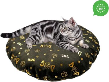 М'який лежак для собак та котів, круглий, діаметр 60 см, коричневий колір. Лежанка для собак, котяча лежанка, килимок для котів, матрац для собак або котів. Можливість прання. Ідеально підходить для переносних кліток або лежанок. Діаметр 60 см (⌀ 50 см, т