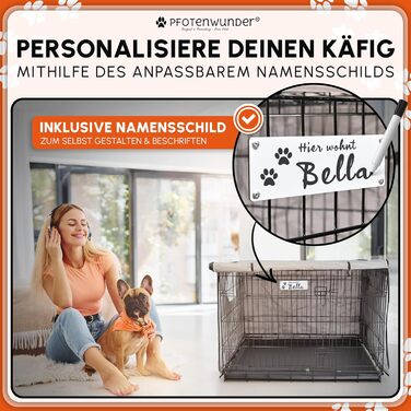 Клітка для собак Pfotenwunder® для дому, розміри: 107x71x77,5 см та 122x75,5x84 см, з 2 дверцятами, кришкою та інструкцією з навчання