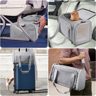 Складана переносна сумка-бокс для собак та котів VSSHE, 15 кг, сіра