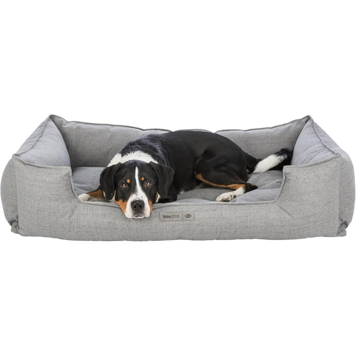 ТРИКСІ Лежанка для собак Таліс, 100 x 70 см, сіра - зручна лежанка з веб-тканини для середніх собак, з антиковзким покриттям та можливістю прання, артикул 37583