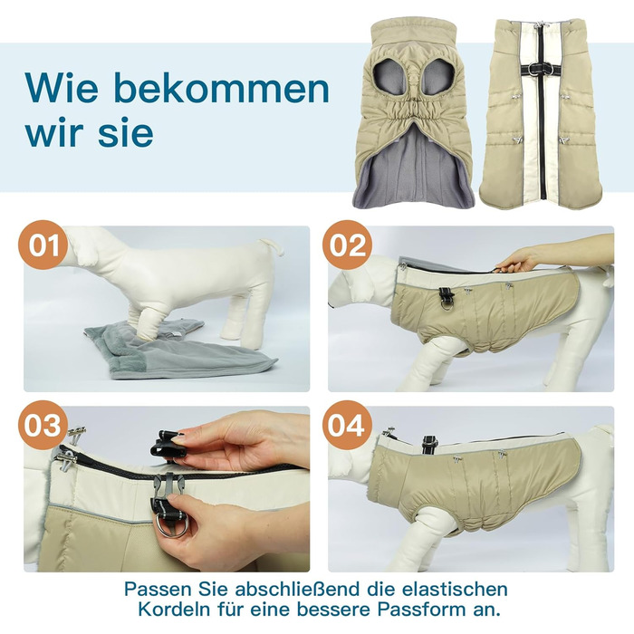 Теплий зимовий халат для собак, без рукавів, з кільцем D, для дрібних порід, кольору абрикос, розмір S