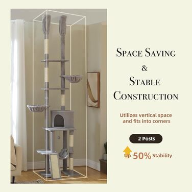 Дерево для котів PETEPELA з високою покрівлею та великою печерою (сірий)