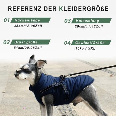 Зимова жилетка для собак, водонепроникний теплий одяг для маленьких собак з D-кільцем (зелений, XL, синій, L)