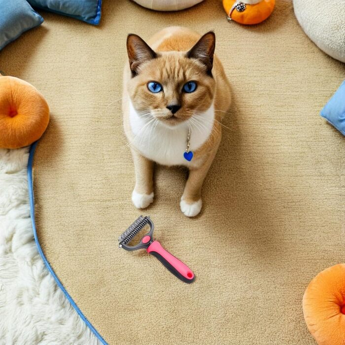 Гребінець для видалення ковтунів для собак та котів (2 шт.) - безболісний підшерстковий гребінець з функцією розпушування та витончення, для професійного грумінгу