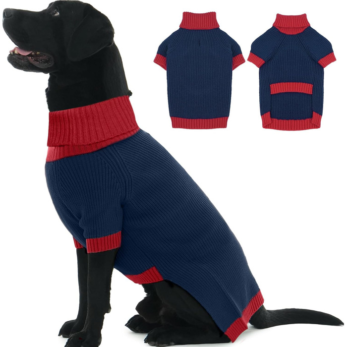 Теплий зимовий пуловер для собак IKIPUKO з отвором для повідка, рожевий (XXXL)