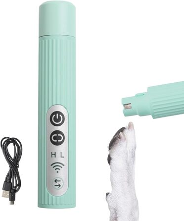 Шліфувальник для собачих кігтів | 3-ступеневий акумуляторний портативний шліфувальник з LED | Компактний шліфувальник для кігтів - для дорослих, сім'ї, друзів, жінок та чоловіків (зелений)