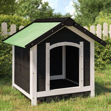 vidaXL Будка для собак сіра 65x65x61,5 см з масиву сосни