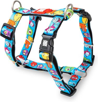 Нашийник для собак Max & Molly H-подібної форми, Ultrabequemes Geschirr Hund, Neopren, середні породи, Little Monsters/M, з підкладкою, безпечний, ультралегкий, комфортний для вашого улюбленця