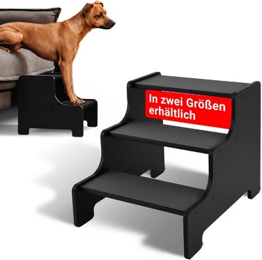 Сходинки для собак та котів AMAZING: 3 сходинки, 40 см, чорного кольору. Підходить для маленьких, середніх та великих собак, а також для старих котів. Захист суглобів, заміна рампі.