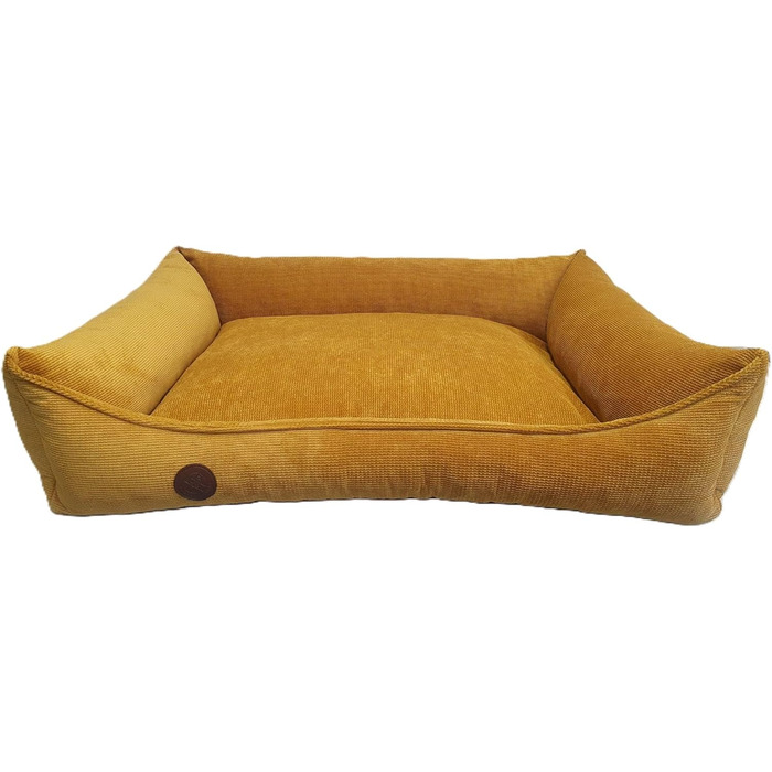 Ортопедичне ліжко для собак, суглобозахисне, миється, для великих, середніх та маленьких собак, гірчичний колір (L=99/79/18см)