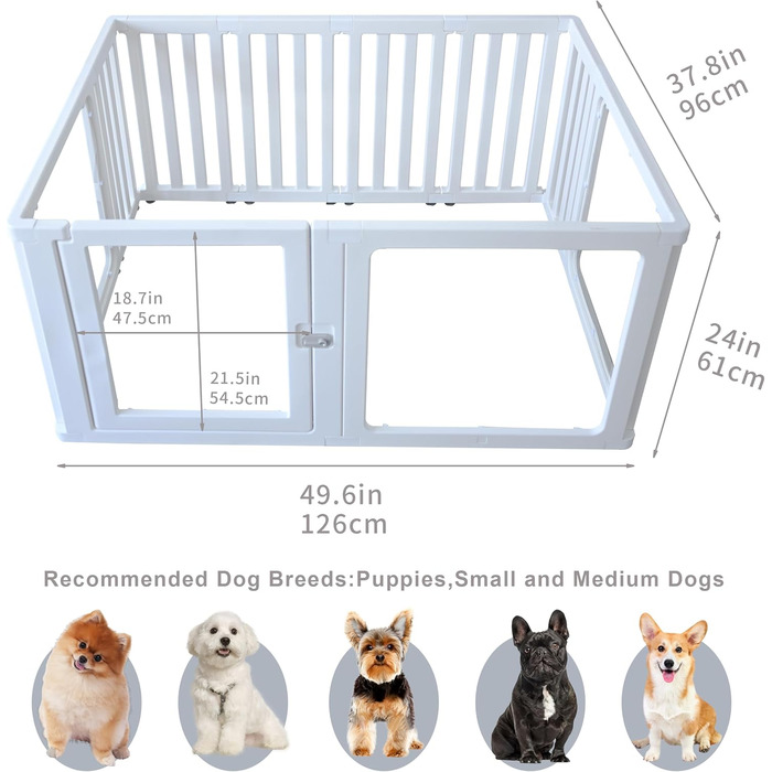 Laufstall для собак та цуценят WOOQOTT: безпечний загін з прозорими панелями, 61 см