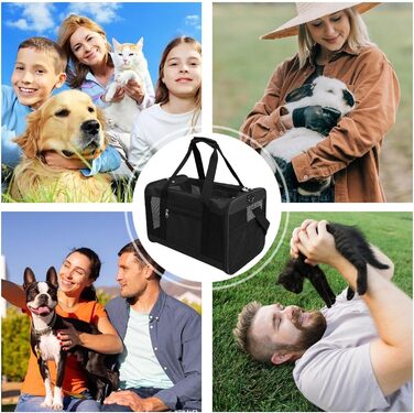 Транспортна переноска для собак та котів | Складане ліжко для котів | Рюкзак для прогулянок, парку, відпочинку на природі, подорожей, дому, кемпінгу, пікніків, покупок, чорний