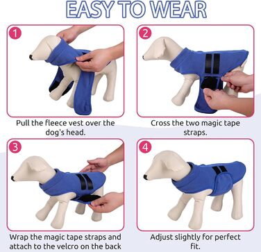 Теплий флісовий жилет для собак - тепла жилетка для маленьких та середніх собак, флісова куртка для котів та собак (Синій XS)