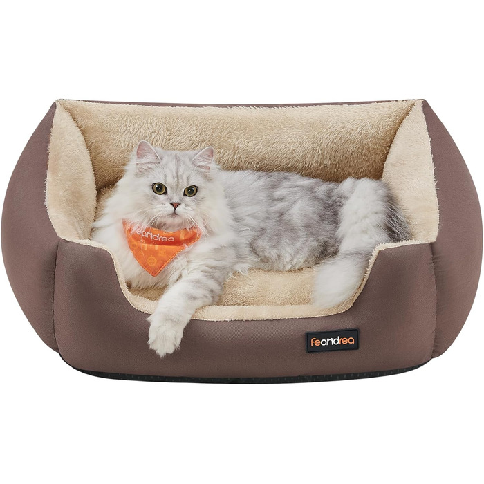Кіжувалка для собак Feandrea, корзина з ортопедичною подушкою, коричнева PGW001Z, 60 x 50 x 20 см