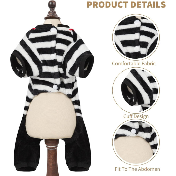 PETCUTE Зимовий теплий одяг для собак, куртка з мультмалюнком, одяг для маленьких, середніх та великих собак, пуловер для собак з кнопками, підходить для Лабрадора, Чихуахуа, Французького бульдога, XL, смугастий