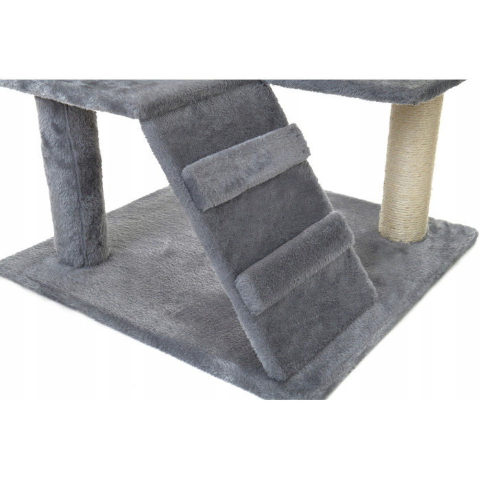 Високий котячий комплекс-драпак Funfit, сірий, 101-160 см, 7 рівнів, сизаль