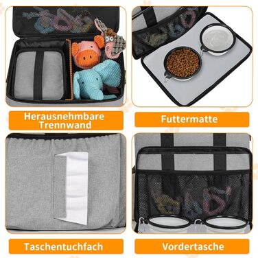 Сумка для ласощів для собак на 25L з регульованим ремінцем, ідеальна для прогулянок та подорожей (сіра)