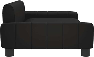 Лягушка для собак, м'яка подушка для собак, диван-софа для собак, лежанка для маленьких собак, лежанка для домашніх тварин, лежанка для котів, чорна штучна шкіра, 90 x 53 x 30 см, чорний колір