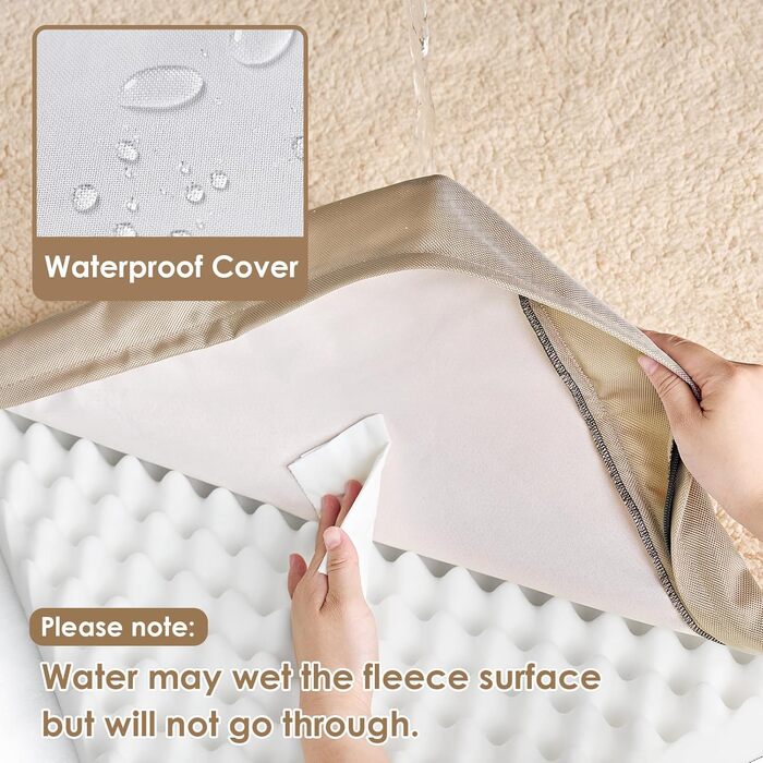 Ортопедичне ліжко для собак середнього розміру EHEYCIGA, 89x58x9 см, м'яке, знімний чохол, колір хакі