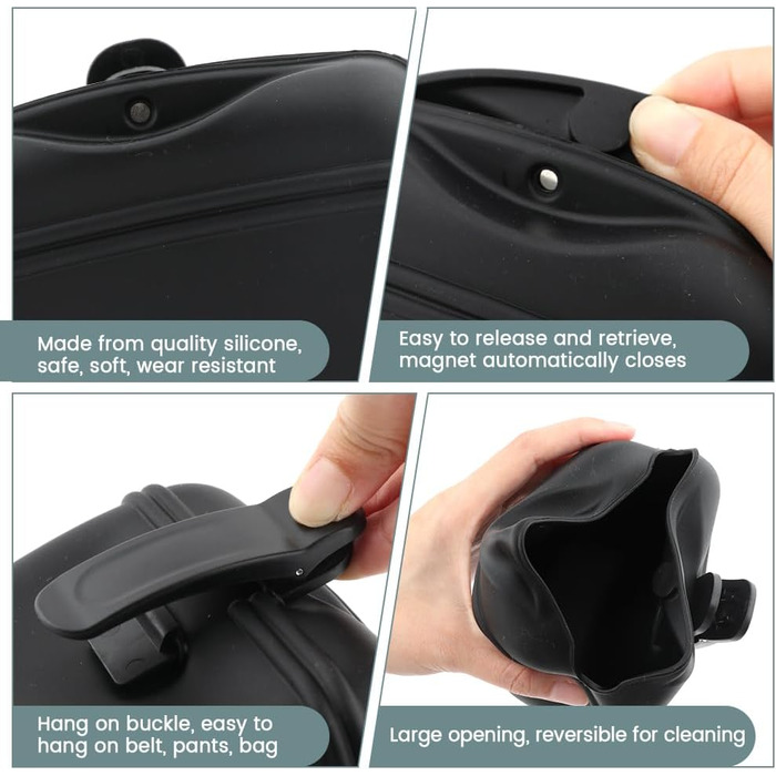Силіконові пакетики для ласощів для собак (2 шт.), для тренувань, на талії, водонепроникні, ідеальні для прогулянок