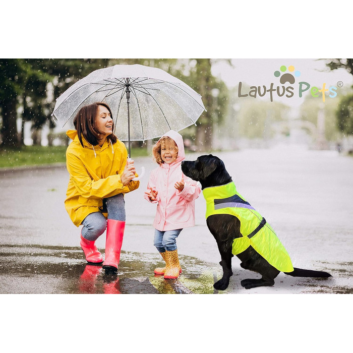 Дощовик для собак Lautus Pets, жовтий, водонепроникний, з отвором для шлейки (L)
