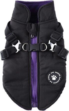 Зимовий теплий одяг для собак: куртка з підкладкою, для маленьких, середніх та великих собак, зелений (чорний), XS