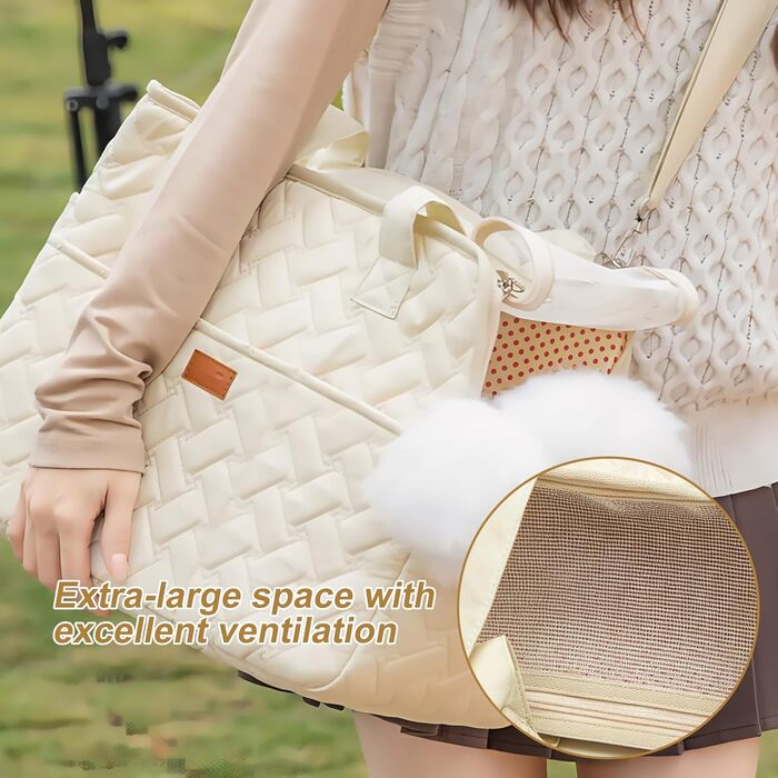 Транспортна сумка для собак та котів до 5 кг: дихаюча, складана переноска з ременем безпеки та кишенями, м'яка переноска для вигулу, подорожей, авто (41x30x18 см)