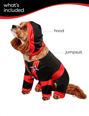 Костюм ніндзя Рубіс: милий та кумедний костюм для домашнього улюбленця, комбінезон з капюшоном, для тематичних вечірок та Хелловіну, розмір M