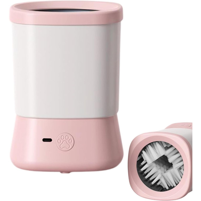 Набір для очищення лап собак | 2-ступеневий набір для догляду за лапами | Для подорожей, дому, після прогулянок, кемпінгу | Рожевий