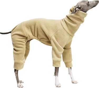 Теплий зимовий костюм для італійських грейхаундів (Whippet) з флісу, цільнотілий, з коміром-гетром