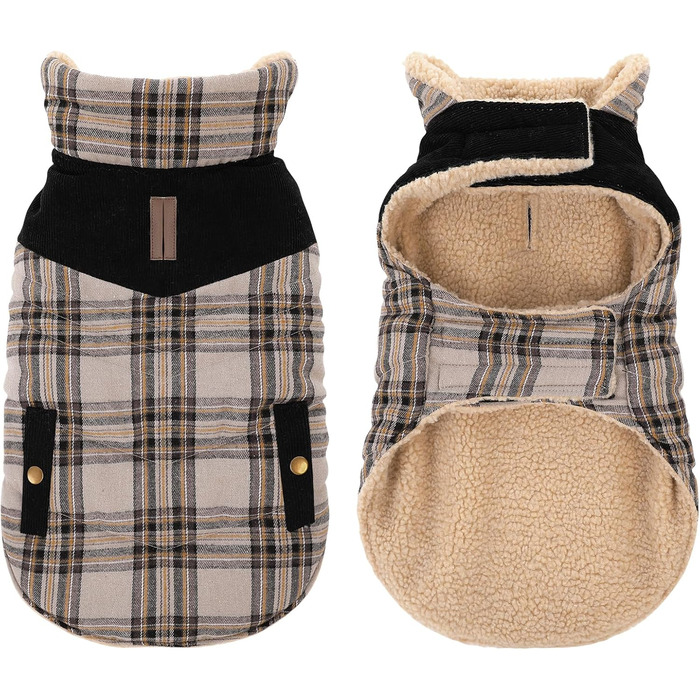 Зимова куртка для великих собак, вітронепроникна, для холодної погоди, одяг для тварин, куртка від снігу, для Голден Ретрівера, Лабрадора, Хаскі, Бежева, XL X-Large