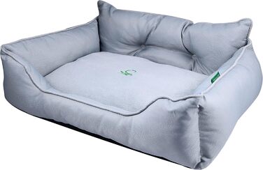 Крісло-ліжко для собак середніх порід Benetton, сіре, розмір M, 65x50x20 см, поліестер, можна прати в пральній машині