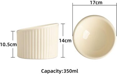 Підвищена керамічна годівниця для котів Sweejar, нахилена, 350 мл, бежева - для здоров'я спини