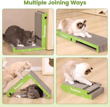 PETTOM Кігтеточка для котів з м'ячиком, з картонної коробки, 66*30 см, двостороння, 43*24*6 см