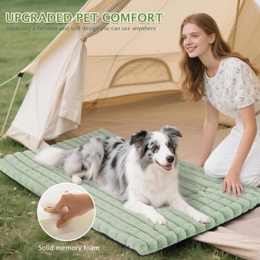 М'яке ортопедичне ліжко для собак BVAGSS, 100x80 см, зелене, з неслизьким дном, миється