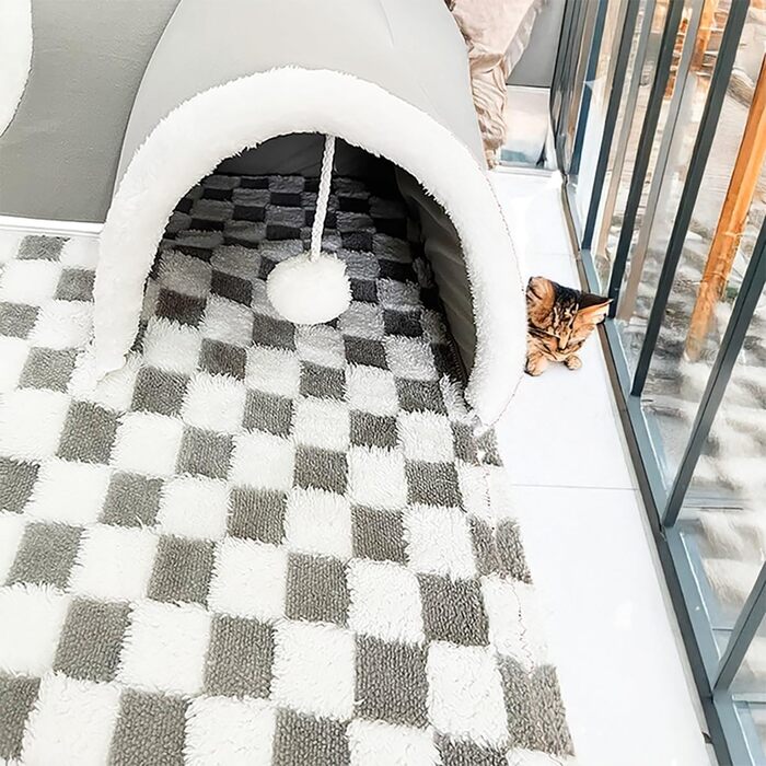 Туннель для котів Origintek, іграшка-будиночок з плюшу, XL 85x70 см, сірий