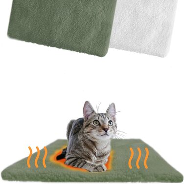 Самогріюча котяча деки I 60x45 см I Без струму I Котяча тепла деки I Деки для котів без струму | Аксесуари для котів | Самогріюча деки для котів (Біла) Біла Для котів (Зелена, Для котів)