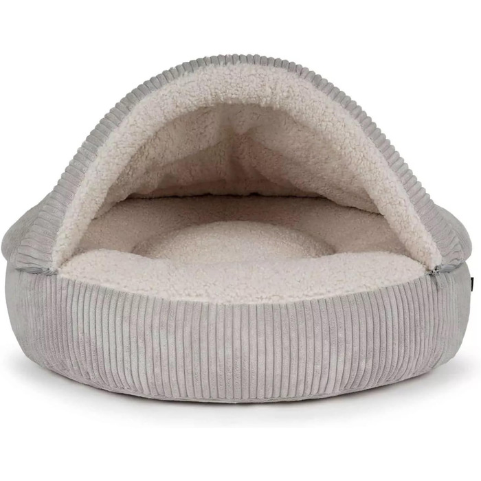 Кормова лежанка для собак Cord Tion, розмір M, сріблястий віско-піноматеріал