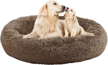 Кругле ліжко для собак та котів Nisrada, 80 см, XL, хакі, м'яке, миється, з неслизьким дном