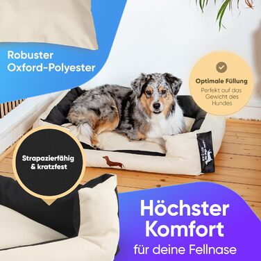 Ліжко для собак - міцне, для великих та маленьких собак, цуценят та літніх тварин. Зручне, м'яке, різних кольорів (M, пісочний)