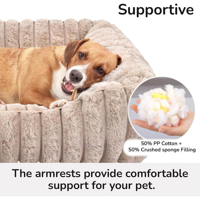 Килимок для кота, круглий лежак для тварин, лежанка у вигляді пончика, лежанка для собак, миючий, плюшевий, з неслизьким дном, м'який бортик (50 x 50 см) (70 x 70 x 20 см, Коричневий)