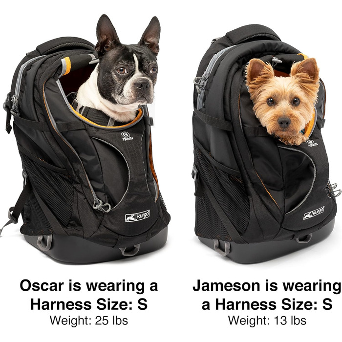 Рюкзак для собак Kurgo G-Train, чорний, для тварин до 11 кг, водонепроникний