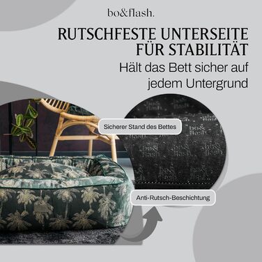 bo&flash Hundebett 'Romy' - М - Софа для собак, велика та маленька, з антиковзким покриттям, легко миється