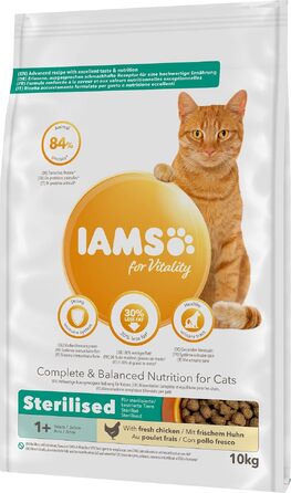 Сухий корм для стерилізованих та кастрованих котів IAMS Sterilised, 10 кг
