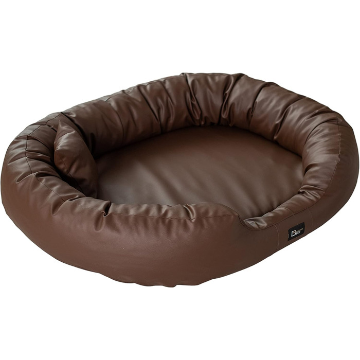 Ортопедичне ліжко для собак Nancy Premium, велике, середнє, маленьке - подушка для собак, килимок для собак з еко-шкіри, неслизьке, довговічне, зносостійке, міцне (L, Коричневий)