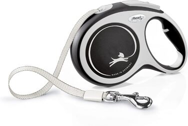 Рулетка для собак Flexi New Comfort, трос 8 м, до 50 кг, чорна, розмір L