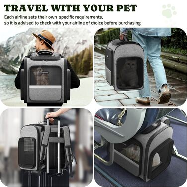 Рюкзак для собак та котів Pawtners, до 8,2 кг, сірий, дихаючий, з міцною сіткою