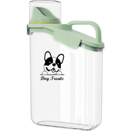 Контейнер для корму для собак 2.8L, герметичний, вологостійкий, BPA-free, прозорий, зелений 1391-Dog-Green